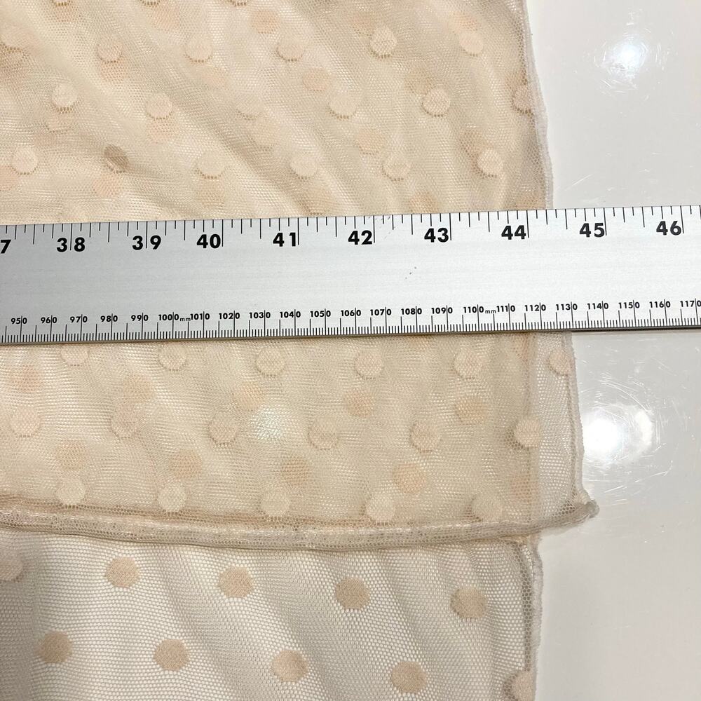 NWT BOOHOO Robe Duster Cardigan M Peach Polkadot Sheer Mesh Open Ruffle Bow-Cuff - Picture 13 of 13